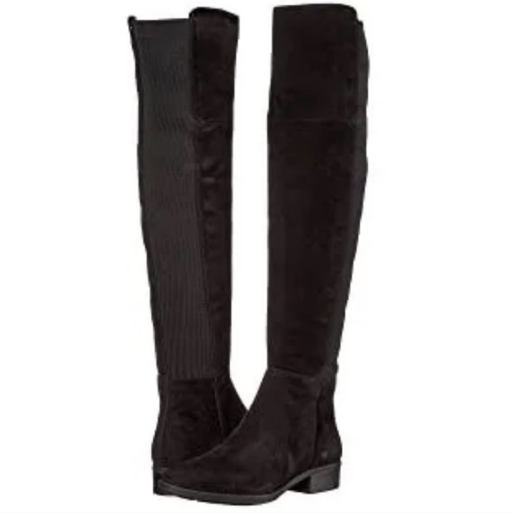 NEW Sam Edelman Black Pam Over The Knee Riding Boots Size 7 Goatskin leather